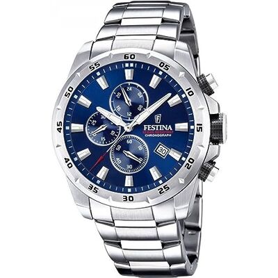 Festina Relógio Masculino Analógico de Aço Inoxidável 316l Movimento de Quartzo Cronógrafo Calendário Cristal Mineral de Alta Resistência Resistente à Água 10 ATM Casual Chrono Festina Relógio Masculino Analógico de Aço Inoxidável 316l Movimento de Quartzo Cronógrafo Calendário Cristal Mineral de Alta Resistência Resistente à Água 10 ATM Casual Chrono