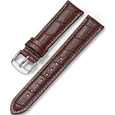 iStrap Correias de relógio de couro correia de substituição para homens e mulheres fivela de aço inoxidável 18 mm 19 mm 20 mm 21 mm 22 mm 24 mm preto castanho, Castanho / ponto bege fivela iStrap Correias de relógio de couro correia de substituição para homens e mulheres fivela de aço inoxidável 18 mm 19 mm 20 mm 21 mm 22 mm 24 mm preto castanho, Castanho / ponto bege fivela