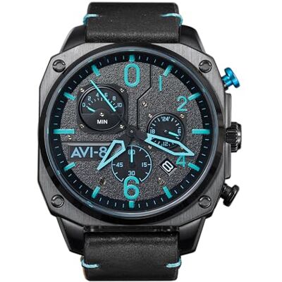 AVI-8 Relógio de aviador AV-4052-Parent, Preto AVI-8 Relógio de aviador AV-4052-Parent, Preto