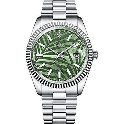 Cadisen Relógio automático homens relógio automático mecânico cristal de safira e pulseira de aço inoxidável relógio .., verde, pulseira, verde, pulseira Cadisen Relógio automático homens relógio automático mecânico cristal de safira e pulseira de aço inoxidável relógio .., verde, pulseira, verde, pulseira
