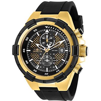 INVICTA Aviator Relógio para homem impermeável analógico movimento quartzo aço inoxidável com mostrador preto 50 mm INVICTA Aviator Relógio para homem impermeável analógico movimento quartzo aço inoxidável com mostrador preto 50 mm