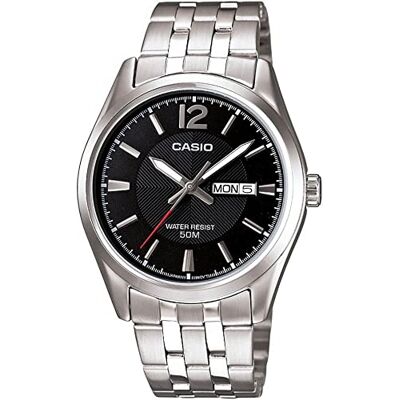 Casio MTP-1335D-1AVDF Relógio para homens, correia de aço inoxidável cor prateada, PRATEADO, pulseira Casio MTP-1335D-1AVDF Relógio para homens, correia de aço inoxidável cor prateada, PRATEADO, pulseira