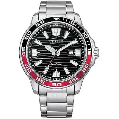 Citizen Relógio Analógico Masculino Eco-Drive com Pulseira de Aço Inoxidável, Prata/Preto, Tamanho único, pulseira Citizen Relógio Analógico Masculino Eco-Drive com Pulseira de Aço Inoxidável, Prata/Preto, Tamanho único, pulseira