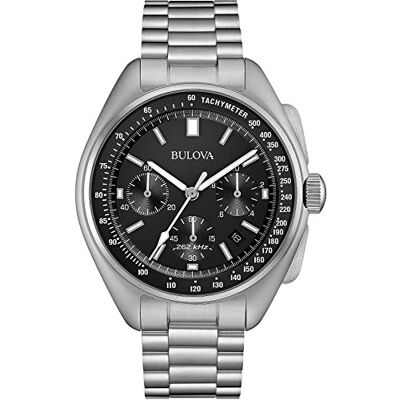 Bulova Piloto Lunar Relógio de pulso de design para homem Função de cronógrafo Aço inoxidável Esfera preta Bulova Piloto Lunar Relógio de pulso de design para homem Função de cronógrafo Aço inoxidável Esfera preta