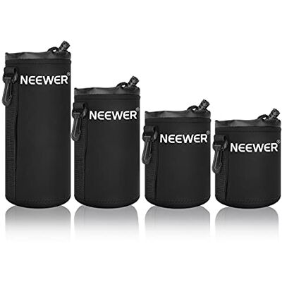 NEEWER Bolsa coberta de fecho de cordão para lentes de câmara DSLR de 4 tamanhos: S M L XL para lentes Sony, Canon, Nikon, Pentax, Olympus, Panasonic NEEWER Bolsa coberta de fecho de cordão para lentes de câmara DSLR de 4 tamanhos: S M L XL para lentes Sony, Canon, Nikon, Pentax, Olympus, Panasonic