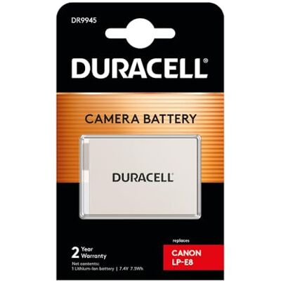 Duracell DR9945 Bateria para câmara digital 7,4 V, 1020 mAh (substitui a bateria original da Canon LP-E8) Duracell DR9945 Bateria para câmara digital 7,4 V, 1020 mAh (substitui a bateria original da Canon LP-E8)