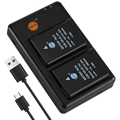 DSTE 2 peças EN-EL14 EN-EL14 EN-EL14A (1600 mAh/7,4 V) bateria carregador compatível para Nikon Coolpix P7000, P7100, P7700, DF, D3400, D3500, D5100, D52000, D520, D52000, D520000000. D530D 0 DSTE 2 peças EN-EL14 EN-EL14 EN-EL14A (1600 mAh/7,4 V) bateria carregador compatível para Nikon Coolpix P7000, P7100, P7700, DF, D3400, D3500, D5100, D52000, D520, D52000, D520000000. D530D 0