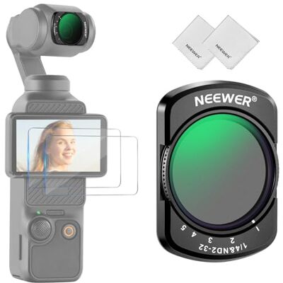 NEEWER Filtro magnético 2 em 1 ND 2-32 transmissão preta 1/4 para efeito ND2-32 Variável compatível com DJI Osmo Pocket 3/ Pocket 4 / Xtra Muse, acessório magnético com protetores de ecrã NEEWER Filtro magnético 2 em 1 ND 2-32 transmissão preta 1/4 para efeito ND2-32 Variável compatível com DJI Osmo Pocket 3/ Pocket 4 / Xtra Muse, acessório magnético com protetores de ecrã