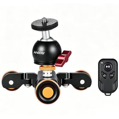 Andoer L4 PRO Carrinho deslizante de câmara de vídeo motorizada com mini cabeça de bola e controlo remoto, bateria recarregável, 3 velocidades para Canon, Nikon, Sony DSLR e smartphone Andoer L4 PRO Carrinho deslizante de câmara de vídeo motorizada com mini cabeça de bola e controlo remoto, bateria recarregável, 3 velocidades para Canon, Nikon, Sony DSLR e smartphone