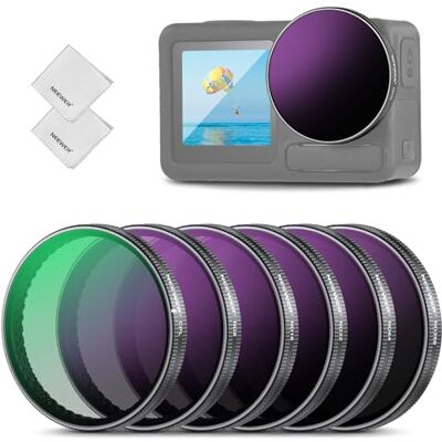 NEEWER ND Filtro conjunto compatível com DJI Osmo Action 5 Pro/4/3, 6 Pack filtro densidade neutra ND8 ND16+ND32+ND64+ND256 CPL, alvo Action Cam acessórios vidro ótico HD multicamada pano de limpeza Ieza NEEWER ND Filtro conjunto compatível com DJI Osmo Action 5 Pro/4/3, 6 Pack filtro densidade neutra ND8 ND16+ND32+ND64+ND256 CPL, alvo Action Cam acessórios vidro ótico HD multicamada pano de limpeza Ieza