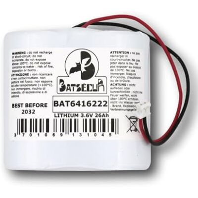 BATSÉCUR BATSECUR Bateria de alarme BAT6416222 compatível com Delta Dore 6416222, BP CS 8000 Tyxal+, Bat CS 8000-SI-SEFIO3 Tyxal+ 3,6 V 26 Ah Li-SOCl2 BATSÉCUR BATSECUR Bateria de alarme BAT6416222 compatível com Delta Dore 6416222, BP CS 8000 Tyxal+, Bat CS 8000-SI-SEFIO3 Tyxal+ 3,6 V 26 Ah Li-SOCl2