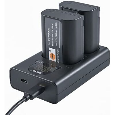 DSTE DMW-BLK22 Bateria de substituição (2 unidades, com carregador USB duplo, com ecrã LCD, compatível com Panasonic DC-S5 DC-S5KK Lumix DC S5 G9 GH5S II, câmara Sigma BP-61 Battery as DMW-BTW-BTW-BTW. C15 DSTE DMW-BLK22 Bateria de substituição (2 unidades, com carregador USB duplo, com ecrã LCD, compatível com Panasonic DC-S5 DC-S5KK Lumix DC S5 G9 GH5S II, câmara Sigma BP-61 Battery as DMW-BTW-BTW-BTW. C15