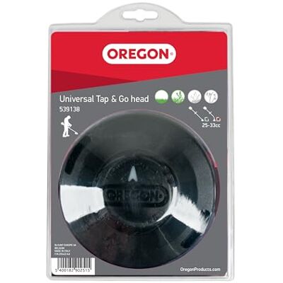 Oregon Cabeça de máquina de barbear 109 mm Tap & Go sem parafusos Para vegetação densa, compatível com desboçadores de eixo reto como Stihl, Bosch, Ryobi, Worx e muito mais Oregon Cabeça de máquina de barbear 109 mm Tap & Go sem parafusos Para vegetação densa, compatível com desboçadores de eixo reto como Stihl, Bosch, Ryobi, Worx e muito mais