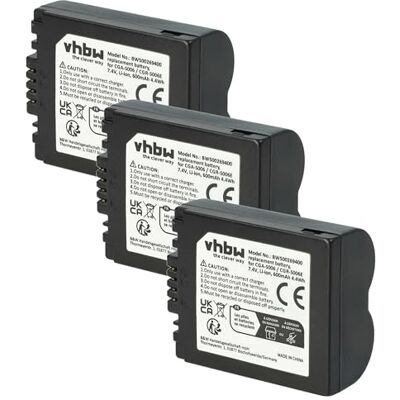 vhbw Conjunto 3 x baterias 600 mAh para câmaras Panasonic: Lumix DMC-FZ7, FZ8, FZ18, FZ28, FZ30, FZ35, FZ38, FZ50 cámara (600 mAh, 7,2 V, Li-Ion) vhbw Conjunto 3 x baterias 600 mAh para câmaras Panasonic: Lumix DMC-FZ7, FZ8, FZ18, FZ28, FZ30, FZ35, FZ38, FZ50 cámara (600 mAh, 7,2 V, Li-Ion)