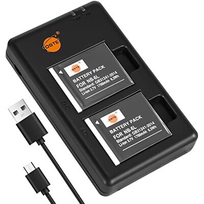 DSTE 2 peças NB-6L (1700 mAh/3,7 V) bateria carregador compatível para Canon PowerShot X500, SD3500, SD4000,IS SX275,SX510,SX600,SX610,SX710, HS D10, D20, ELPH 500 HS DSTE 2 peças NB-6L (1700 mAh/3,7 V) bateria carregador compatível para Canon PowerShot X500, SD3500, SD4000,IS SX275,SX510,SX600,SX610,SX710, HS D10, D20, ELPH 500 HS
