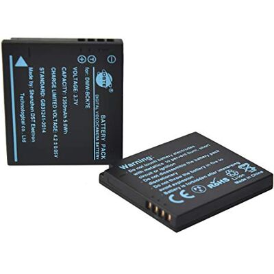 DSTE Conjunto de 2 baterias de substituição DMW-BCK7E compatíveis com Panasonic DMC-FT20R FT25 FT25A FT25K FT25R FT25W FX77A FX77A FX77K FX7N DSTE Conjunto de 2 baterias de substituição DMW-BCK7E compatíveis com Panasonic DMC-FT20R FT25 FT25A FT25K FT25R FT25W FX77A FX77A FX77K FX7N