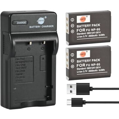 DSTE 2 peças NP-95 Bateria e carregador compatível para Fujifilm FinePix X100 X30 X100T X100S X-S1 DSTE 2 peças NP-95 Bateria e carregador compatível para Fujifilm FinePix X100 X30 X100T X100S X-S1