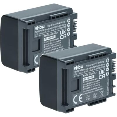 vhbw 2X bateria compatível com Canon Legria FS22 FS305, FS200, FS306, FS21 câmara de vídeo (750 mAh, 7,2 V, Li-Ion) com chip vhbw 2X bateria compatível com Canon Legria FS22 FS305, FS200, FS306, FS21 câmara de vídeo (750 mAh, 7,2 V, Li-Ion) com chip