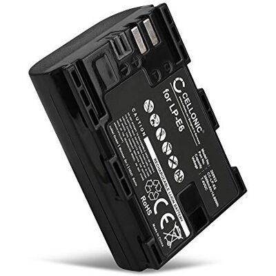 CELLONIC Bateria compatível com Canon XC10, XC15, EOS 5D Mark II, 6D, LP-E6 2000 mAh, 7,4 V, iões de lítio para Canon EOS 5D Mark III, EOS 5D Mark IV, 5DS, 60Da, 70D, 7D, 80D, 90D, R7, WFT-E5, WFT-E7 CELLONIC Bateria compatível com Canon XC10, XC15, EOS 5D Mark II, 6D, LP-E6 2000 mAh, 7,4 V, iões de lítio para Canon EOS 5D Mark III, EOS 5D Mark IV, 5DS, 60Da, 70D, 7D, 80D, 90D, R7, WFT-E5, WFT-E7