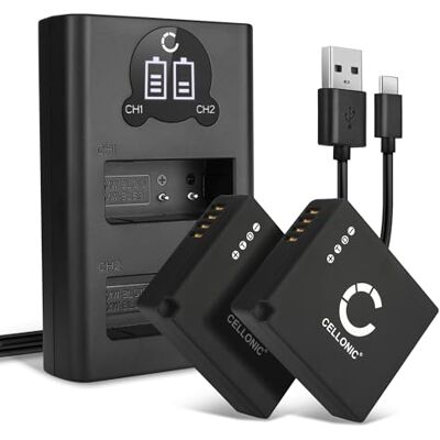 CELLONIC 2 x bateria compatível com Leica D-Lux (Typ 109), 7, 8, BC-DC15 730 mAh, 7,4 V, iões de lítio para Leica BC-DC15-E, BP-DC15 CELLONIC 2 x bateria compatível com Leica D-Lux (Typ 109), 7, 8, BC-DC15 730 mAh, 7,4 V, iões de lítio para Leica BC-DC15-E, BP-DC15