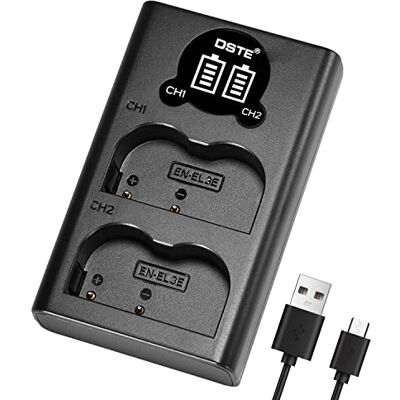 Generic DSTE EN-EL3E Carregador rápido duplo USB com ecrã LCD, compatível com Fujifilm NP-150, Olympus PS-BLM1 PS-BLM5, Minolta NP-400, Samsung SLB-1674, Pentax D-LI50 Generic DSTE EN-EL3E Carregador rápido duplo USB com ecrã LCD, compatível com Fujifilm NP-150, Olympus PS-BLM1 PS-BLM5, Minolta NP-400, Samsung SLB-1674, Pentax D-LI50