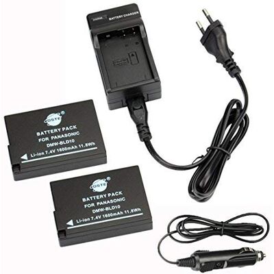 DSTE 2 peças DMW-BLD10 bateria e carregador compatível para Panasonic DMW-BLD10E Lumix DMC-G3 DMC-GF2 DMC-GX1 DSTE 2 peças DMW-BLD10 bateria e carregador compatível para Panasonic DMW-BLD10E Lumix DMC-G3 DMC-GF2 DMC-GX1
