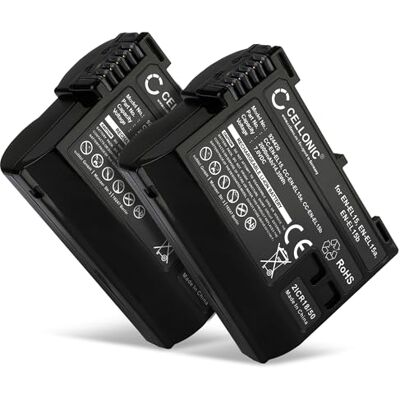 CELLONIC 2X bateria compatível com Nikon ZR, D850, 1 V1, D7500, EN-EL15 2000mAh, 7V, iões de lítio para Nikon D750, D500, Z6 II, D7000, D7200, D800, D7100, Z7, D810, D610, D600, Z 8, D800E, 7II, 5 CELLONIC 2X bateria compatível com Nikon ZR, D850, 1 V1, D7500, EN-EL15 2000mAh, 7V, iões de lítio para Nikon D750, D500, Z6 II, D7000, D7200, D800, D7100, Z7, D810, D610, D600, Z 8, D800E, 7II, 5