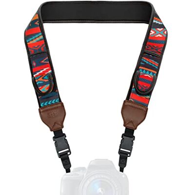 USA Gear TrueSHOT Correia para câmara, bolsos para acessórios e fivelas de libertação rápida compatível com Canon, Nikon, Sony, Olympus, Pentax, Fujifilm e muito mais, Castanho USA Gear TrueSHOT Correia para câmara, bolsos para acessórios e fivelas de libertação rápida compatível com Canon, Nikon, Sony, Olympus, Pentax, Fujifilm e muito mais, Castanho