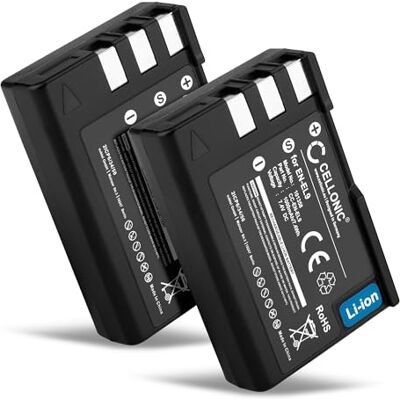 CELLONIC 2X bateria compatível com Nikon D3000, D5000, D40, D60, EN-EL9 1000 mAh, 7,4 V, iões de lítio para Nikon D40x, EN-EL9A, EN-EL9E CELLONIC 2X bateria compatível com Nikon D3000, D5000, D40, D60, EN-EL9 1000 mAh, 7,4 V, iões de lítio para Nikon D40x, EN-EL9A, EN-EL9E