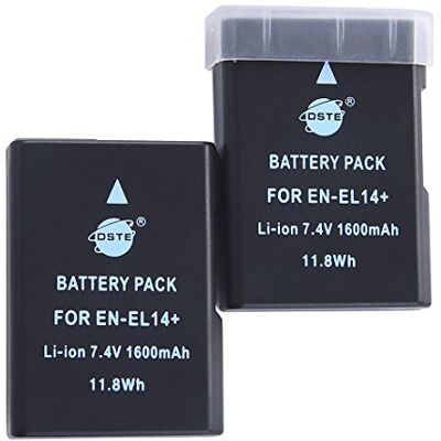 DSTE 2 unidades EN-EL14 EN-EL14 EN-EL14a recarregável Li-Ion bateria para Nikon D3100, D3200, D3300, D5100, D5200, D5300 DSTE 2 unidades EN-EL14 EN-EL14 EN-EL14a recarregável Li-Ion bateria para Nikon D3100, D3200, D3300, D5100, D5200, D5300