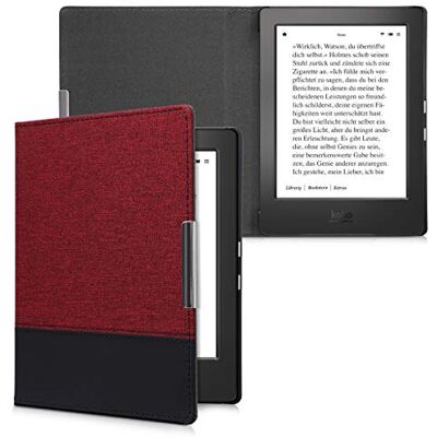 kwmobile Capa de e-Book compatível com Kobo Aura H2O Edition 1 Case de couro sintético vermelho escuro/preto kwmobile Capa de e-Book compatível com Kobo Aura H2O Edition 1 Case de couro sintético vermelho escuro/preto
