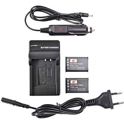 DSTE 2 peças LI-60B bateria e carregador para Olympus FE-370 DSTE 2 peças LI-60B bateria e carregador para Olympus FE-370