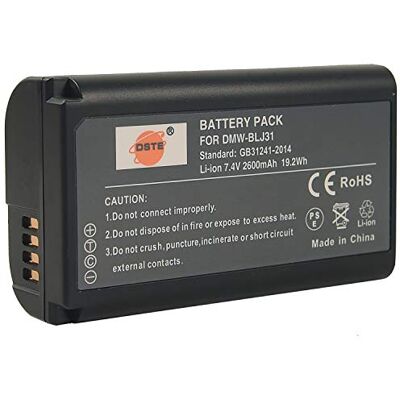 DSTE Bateria de substituição compatível com Panasonic DMW-BLJ31, DMW-BLJ31e, LUMIX DC-S1, LUMIX DC-S1R, LUMIX DC-S1H, DMW-BGS1R DSTE Bateria de substituição compatível com Panasonic DMW-BLJ31, DMW-BLJ31e, LUMIX DC-S1, LUMIX DC-S1R, LUMIX DC-S1H, DMW-BGS1R