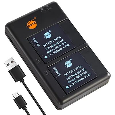 DSTE 2 peças DMW-BCF10 bateria e carregador compatível para Panasonic DMC-FC25 DMC-FH1 DMC-FX40 DMC-FX48 DMC-FX68 DSTE 2 peças DMW-BCF10 bateria e carregador compatível para Panasonic DMC-FC25 DMC-FH1 DMC-FX40 DMC-FX48 DMC-FX68
