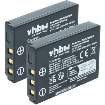 vhbw 2 baterias 1600 mAh para Kodak Easyshare DX3600 DX6490 DX7440 DX7590 DX7630 P712 P850 P880 Z7590 Z730 Z760... Substitui Klic-5001, DB-L50, BP-243 vhbw 2 baterias 1600 mAh para Kodak Easyshare DX3600 DX6490 DX7440 DX7590 DX7630 P712 P850 P880 Z7590 Z730 Z760... Substitui Klic-5001, DB-L50, BP-243