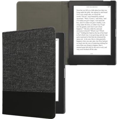 kwmobile Capa de e-Book compatível com Kobo Aura H2O Edition 1 Case de couro sintético cinzento escuro/preto kwmobile Capa de e-Book compatível com Kobo Aura H2O Edition 1 Case de couro sintético cinzento escuro/preto