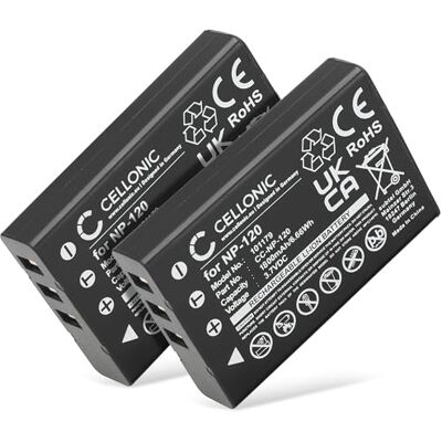 CELLONIC , Bateria para câmara compatível com Ordro NP-120, HDV-D320, HDV-D80S, HDV-V88 (3,7 V, 1700 mAh) 2 unidades CELLONIC , Bateria para câmara compatível com Ordro NP-120, HDV-D320, HDV-D80S, HDV-V88 (3,7 V, 1700 mAh) 2 unidades