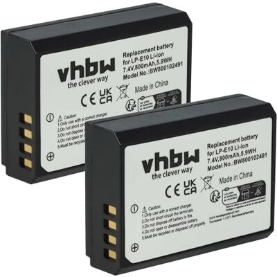 VHBW - LP-E10 - 800mAh - 7.2V - Bateria VHBW - LP-E10 - 800mAh - 7.2V - Bateria