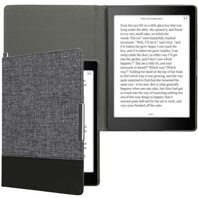 kwmobile Capa de e-Book compatível com Kobo Aura One Case de couro sintético azul escuro/preto kwmobile Capa de e-Book compatível com Kobo Aura One Case de couro sintético azul escuro/preto