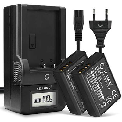 CELLONIC 2X bateria compatível com Canon EOS 1100D, 1200D, 1300D, LC-E10 1020 mAh, 7,4 V, iões de lítio para Canon EOS 1500D, EOS 1D X, 2000D, 3000D, 4000D, LC-E10e, LP-E10 CELLONIC 2X bateria compatível com Canon EOS 1100D, 1200D, 1300D, LC-E10 1020 mAh, 7,4 V, iões de lítio para Canon EOS 1500D, EOS 1D X, 2000D, 3000D, 4000D, LC-E10e, LP-E10