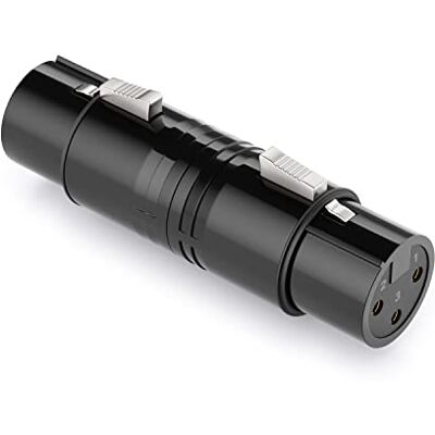 deleyCON XLR Adaptador fêmea para fêmea para cabo de 3 pinos alto-falante, microfone, consola, instrumento, estúdio deleyCON XLR Adaptador fêmea para fêmea para cabo de 3 pinos alto-falante, microfone, consola, instrumento, estúdio