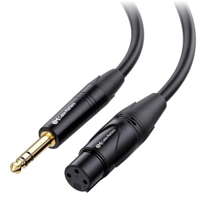 Cable Matters Cabo TRS 6,35 mm macho a XLR feminino, 1,8 m Cabo de áudio XLR a jack 6,35 mm, TRS macho para XLR fêmea para equipamentos de áudio compatíveis Cable Matters Cabo TRS 6,35 mm macho a XLR feminino, 1,8 m Cabo de áudio XLR a jack 6,35 mm, TRS macho para XLR fêmea para equipamentos de áudio compatíveis