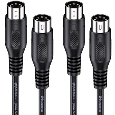 Cable Matters Cabo DIN MIDI de 5 pinos, conjunto de 2, 0,9 m 5 pinos MIDI cabo, MIDI teclados e controlador, flexível PVC cobertura Cable Matters Cabo DIN MIDI de 5 pinos, conjunto de 2, 0,9 m 5 pinos MIDI cabo, MIDI teclados e controlador, flexível PVC cobertura