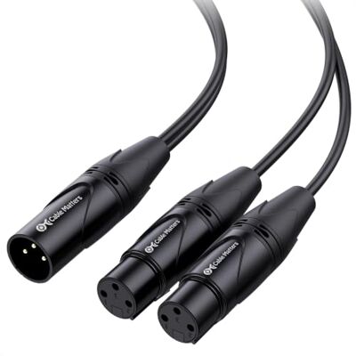 Cable Matters Cabo Divisor XLR em Y, 1 macho para 2 mulheres, 0,5 m Cabo XLR em Y equilibrado, 1 XLR macho para 2 XLR fêmea para microfone, misturador e interface de áudio Cable Matters Cabo Divisor XLR em Y, 1 macho para 2 mulheres, 0,5 m Cabo XLR em Y equilibrado, 1 XLR macho para 2 XLR fêmea para microfone, misturador e interface de áudio