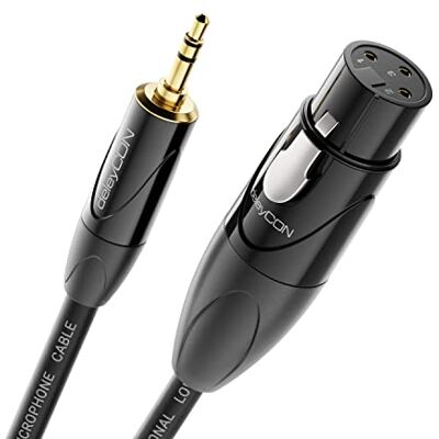 deleyCON 2 m XLR a 3,5 mm jack estéreo cabo microfone adaptador de áudio AUX qualidade estúdio cobre OFC puro (AWG24) XLR fêmea conector jack 3,5 mm bloqueio metálico deleyCON 2 m XLR a 3,5 mm jack estéreo cabo microfone adaptador de áudio AUX qualidade estúdio cobre OFC puro (AWG24) XLR fêmea conector jack 3,5 mm bloqueio metálico