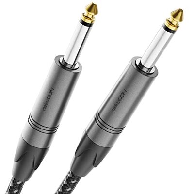 deleyCON 2 m Cabo para instrumentos de 6,35 mm a tomada jack mono AUX de 6,35 mm qualidade de estudo feito de cobre OFC puro (AWG24) cabo com tomada jack para guitarra elétrica amplificador deleyCON 2 m Cabo para instrumentos de 6,35 mm a tomada jack mono AUX de 6,35 mm qualidade de estudo feito de cobre OFC puro (AWG24) cabo com tomada jack para guitarra elétrica amplificador