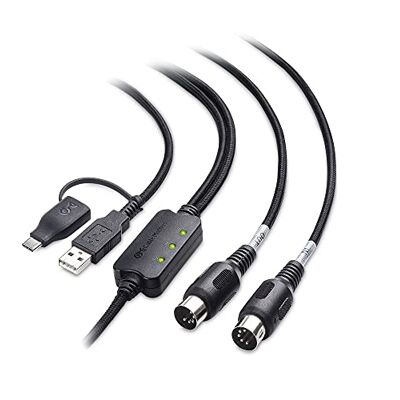 Cable Matters Cabo MIDI para USB, 2 m, preto Cabo USB-C para MIDI Plug and Play para teclados, sintetizadores e caixas de ritmos Cable Matters Cabo MIDI para USB, 2 m, preto Cabo USB-C para MIDI Plug and Play para teclados, sintetizadores e caixas de ritmos