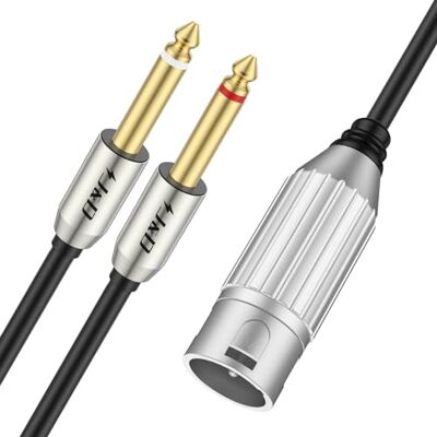 J&D Cabo duplo de 1/4" a XLR macho, cabo XLR e Splitter com duplo TS Mono 6,35 mm, conectores banhados a ouro, adaptador de áudio para microfone estéreo, 1 metro J&D Cabo duplo de 1/4" a XLR macho, cabo XLR e Splitter com duplo TS Mono 6,35 mm, conectores banhados a ouro, adaptador de áudio para microfone estéreo, 1 metro