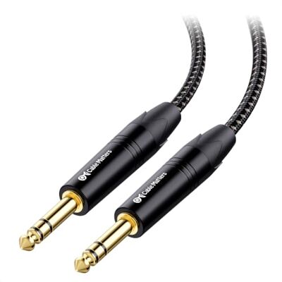 Cable Matters Cabo TRS 6,35 mm equilibrado entrançado, 3 m Cabo de áudio jack a jack de 6,35 mm, estéreo equilibrado, com conectores banhados a ouro e cobre OFC Cable Matters Cabo TRS 6,35 mm equilibrado entrançado, 3 m Cabo de áudio jack a jack de 6,35 mm, estéreo equilibrado, com conectores banhados a ouro e cobre OFC