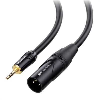 Cable Matters Cabo 3,5 mm macho a XLR macho 0,9 m, preto XLR de 3,5 mm para iPod, reprodutor MP3, portátil e gravador de voz; não é compatível com microfones Cable Matters Cabo 3,5 mm macho a XLR macho 0,9 m, preto XLR de 3,5 mm para iPod, reprodutor MP3, portátil e gravador de voz; não é compatível com microfones
